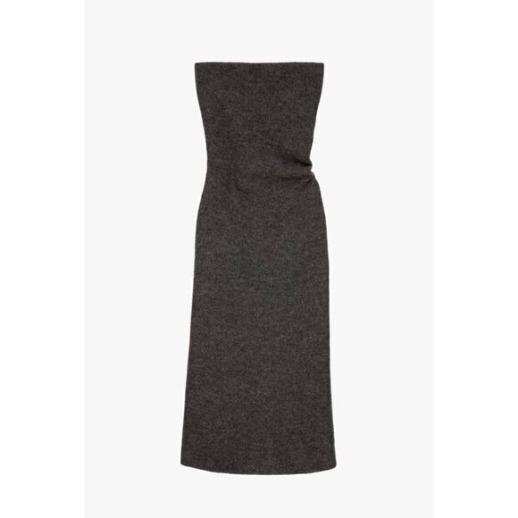 NWT Zara Limited Edition Fall/Winter 2022 Collection Strapless Gray Wool Dress - Picture 11 of 16